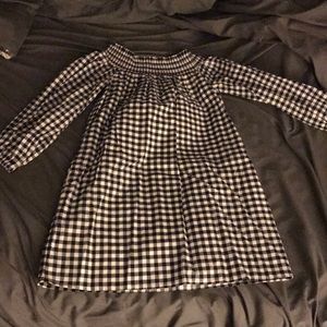 Navy blue gingham dress